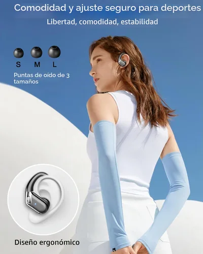 Vista 3 de Auriculares inalámbricos, Bluetooth 5.4 2026 deportivos, auriculares Bluetooth con micrófono ENC con cancelación de ruido, auriculares inalámbricos