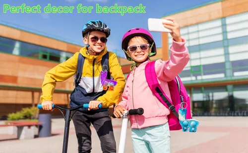 Vista 5 de Bluk - Pequeños juguetes sensoriales antiestrés con diseño de arco iris, miniherramientas sensoriales con burbujas emergentes simples, colgantes
