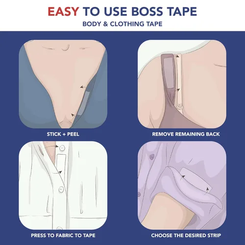 Vista 4 de Cinta de moda de doble cara, cinta adhesiva de tela y dobladillo, cinta transparente para mujeres, tira de ropa de doble pegado, cinta invisible