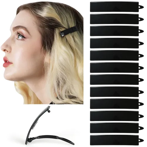 Vista 17 de Juego de 12 pasadores de pelo para mujeres y niñas, pinzas para cabello grueso y fino, accesorios para el cabello no metálicos, agarre
