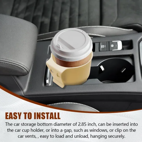 Vista 3 de Gancho para portavasos de automóvil, soporte para tazas de puerta de automóvil, contenedor de botella de bebida con clips de ventilación de aire