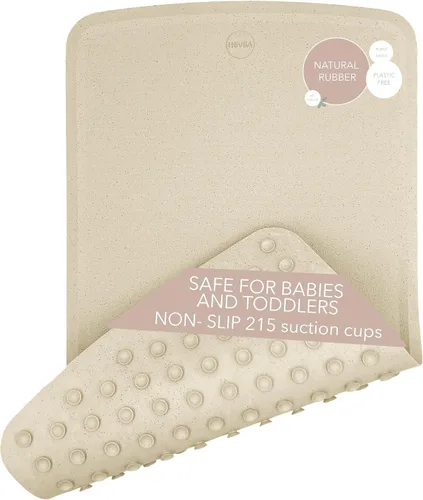 Vista 14 de HEVEA Tapete de baño ondulado de goma natural, largo, 28 x 16 pulgadas, tapete antideslizante para ducha y bañera con 388 ventosas, sin plástico