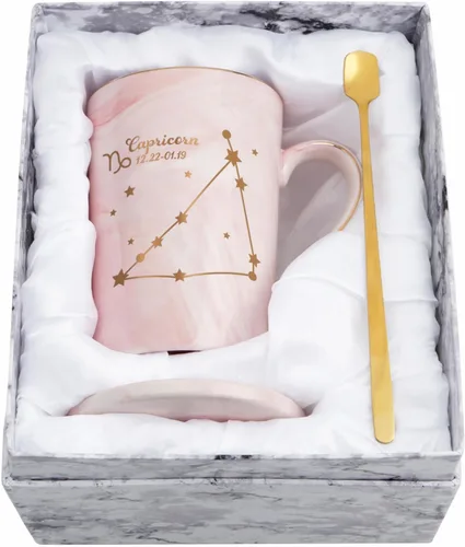 Vista 15 de YHRJWN Regalos de Acuario para Mujeres, Taza de Café de Constelación de Acuario, Regalos de Cumpleaños de Enero y Febrero para Mujeres Amantes