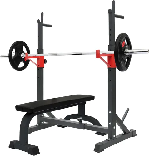 Vista 7 de Multi-Function Squat Press Barbell Rack Stand, Height Adjustable Barbell