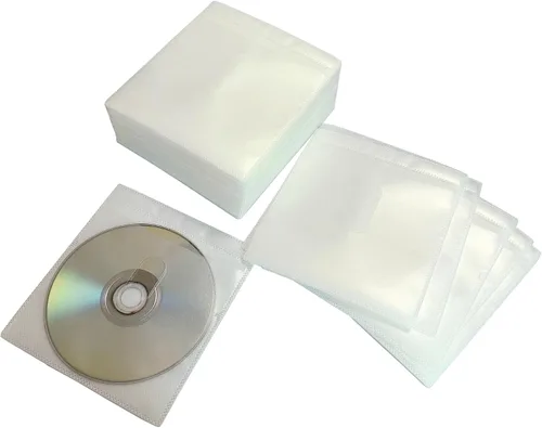 Vista 10 de Fundas para CD/DVD/BluRay, funda de plástico de repuesto de doble cara para carpetas de almacenamiento de CD y DVD, paquete de 100 unidades (azul)