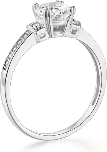 Vista 2 de Anillo de compromiso de boda de oro amarillo o blanco de 14 quilates