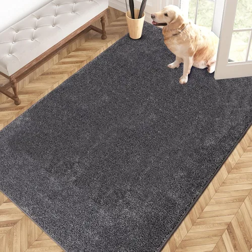 Vista 27 de PURRUGS Tapete para puerta con atrapamiento de suciedad, 20 x 31.5 pulgadas, antideslizante, lavable a máquina, tapete para puerta de perro, tapete