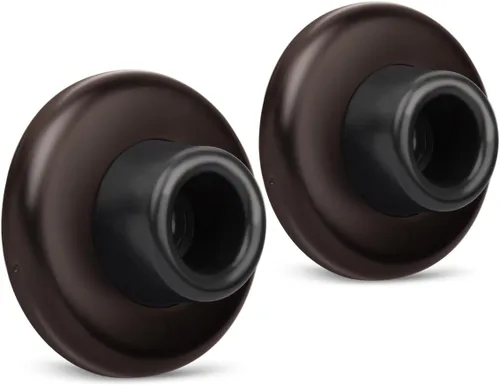 Vista 9 de Tope de Puerta de Pared Cóncavo Negro – Cubierta de Acero Inoxidable de 2-1/2" de Diámetro Exterior con Tope de Goma Negro de 1-1/8" – Fácil