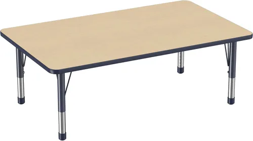 Vista 14 de FDP - Mesa rectangular para actividades escolares y aulas (24 x 36 pulgadas), patas gruesas para niños pequeños, altura ajustable de 15 a 24