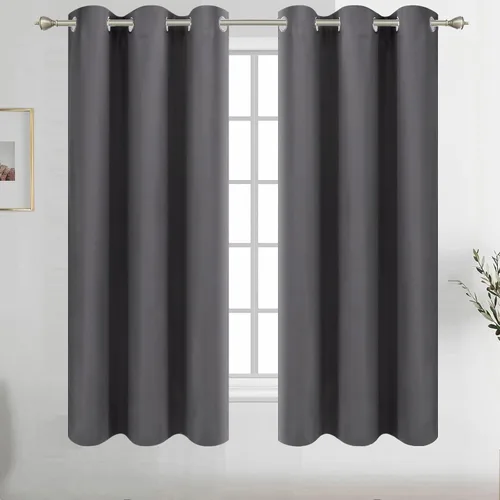 Vista 100 de Diraysid Cortinas opacas beige con ojales para dormitorio, con aislamiento térmico, cortinas de oscurecimiento de habitación, 38 x 54 pulgadas, 2