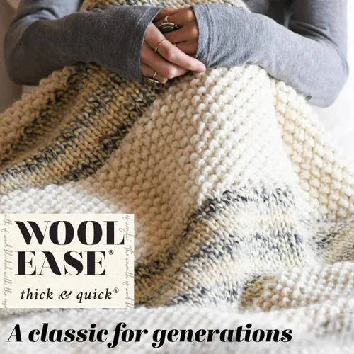 Vista 3 de Lion Brand Yarn - Ovillo de lana Wool-Ease Thick & Quick color fuerza aérea Super Bulky Wool Acrylic Blend Fiber for Soft Hats, Sweaters, Chunky