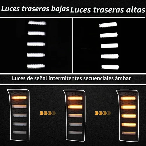 Vista 3 de Switchback - Lámpara LED antiniebla frontal blanca/ámbar de luz diurna, función de luz de señal de giro LED dinámica secuencial compatible