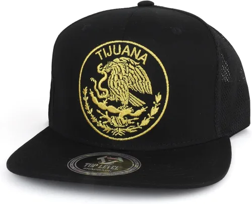 Vista 14 de Trendy Apparel Shop Gorra de malla bordada con diseño de águila de la Ciudad de México Durango Negro