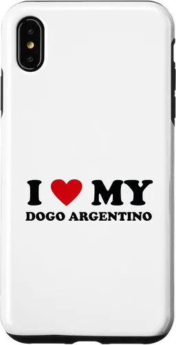 Vista 7 de iPhone 15 I Heart Dog Dad Mom - I Love Dogo Argentino Case