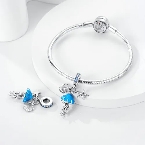 Vista 3 de Hapour Abalorios de plata de ley 925 aptos para pulseras de dije, dije de corazón de sol para mascotas, pulsera y collar, cuentas de joyería