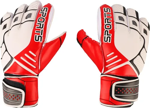 Vista 5 de Guantes de portero, palma de látex profesional con agarre mejorado para entrenamiento de fútbol y partidos, diseño de malla transpirable, soporte