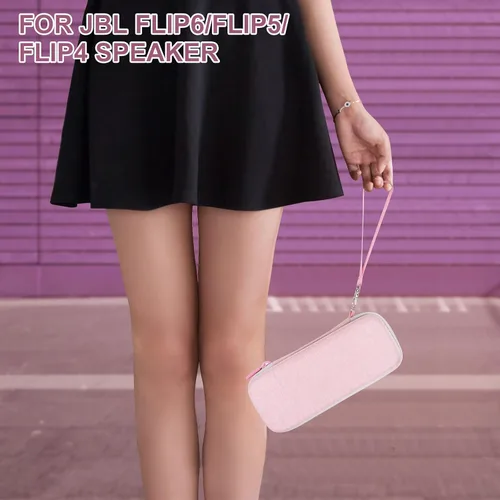 Vista 9 de Estuche rígido EVA para altavoz Bluetooth JBL Flip7/6/5, impermeable, portátil, funda de transporte premium para JBL Flip 4, para viaje, color rosa