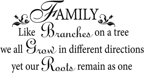 Vista 3 de DigTour WallArt Adhesivo de vinilo para pared con texto en inglés "Family Like Branches on a Tree", vinilo para pared, decoración de sala de estar