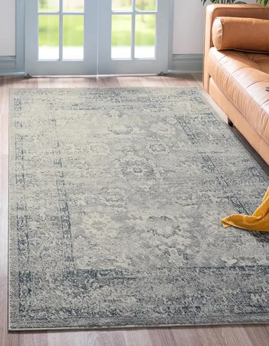 Vista 19 de Unique Loom Sumter Collection Edmunds - Alfombra de área (2 pies x 6 pies, gris/marfil)