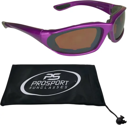 Vista 22 de Bikershades Gafas de montar en motocicleta con montura morada, pequeñas para mujeres y niñas 2 pares transparentes