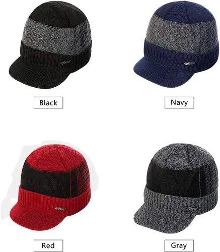 Vista 3 de Gorro de invierno para hombre con forro polar, con visera