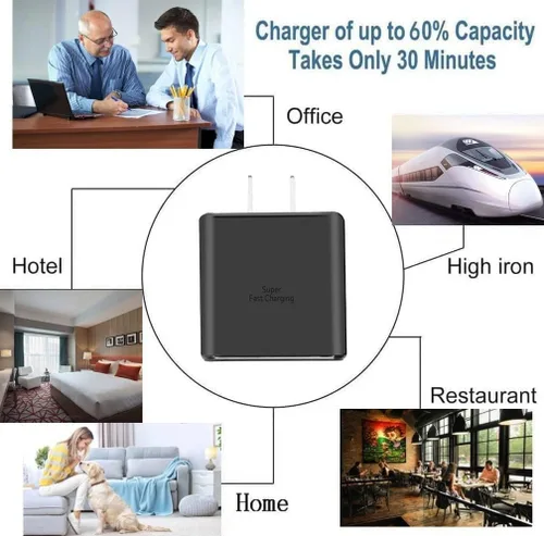 Vista 5 de Cargador súper rápido de 45 W tipo C, cargador de teléfono Android USB C para Samsung Galaxy S23 Ultra/S23/S23+/S22 Ultra/S22+/S22, Note 10/Note