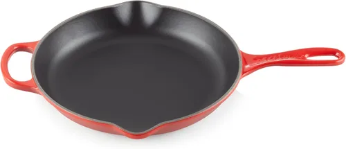 Vista 9 de Le Creuset Sartén de Hierro Fundido Esmaltado Signature con Mango de Hierro, 6.33", Cerise