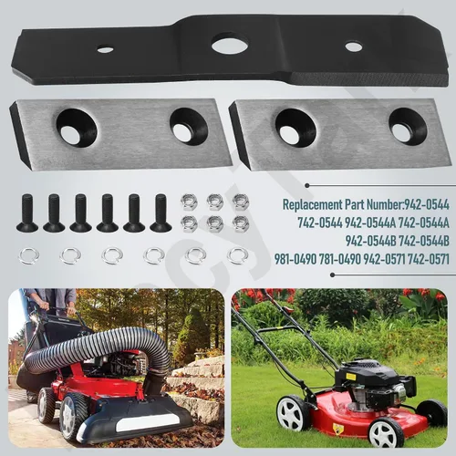 Vista 7 de Kit de cuchillas trituradoras 781-0490 742-0571 de repuesto para trituradora Craftsman Troy-Bilt MTD para trituradora de madera, compatible