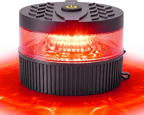 Vista 9 de Luz estroboscópica ámbar con base magnética, portátil USB-C recargable, mini luces LED intermitentes de emergencia para camiones, vehículos
