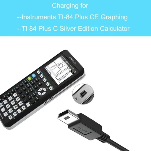 Vista 2 de Cable de carga mini USB, USB A a mini puerto, cable de transferencia de datos de carga para calculadora TI, tableta, teléfonos, cámara GPS, PSP