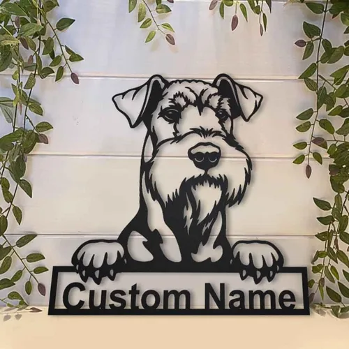 Vista 3 de Letrero de madera personalizado de perro Airedale Terrier Letrero de madera personalizado Airedale Terrier Airedale Terrier divertido Regalo