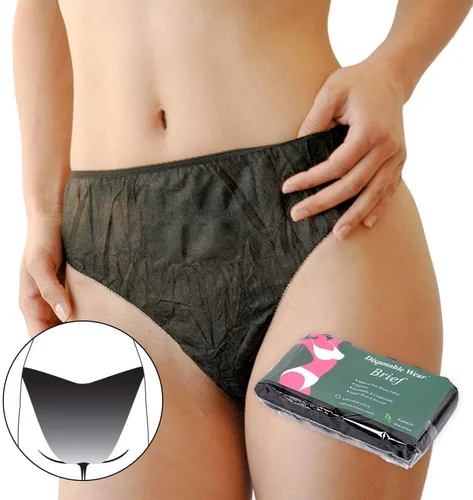 Vista 4 de Bragas desechables para mujer, ropa interior negra (30 unidades)