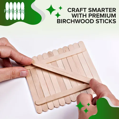 Vista 6 de Perfect Stix Palitos de madera para manualidades, 4.5 pulgadas, madera de abedul americano, 1000