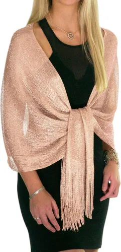Vista 16 de ShineGlitz - Chales y mantones elegantes para mujer, para usar con ropa y vestidos de noche Negro 1