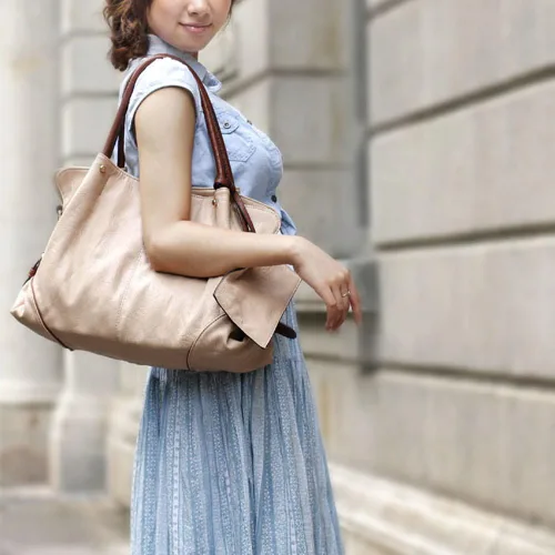 Vista 5 de FiveloveTwo Bolso de cuero para mujer 3 piezas Set Hobo Clutch Top Handle Tote Bolsas y monedero