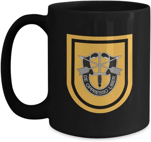 Vista 9 de Taza de café de fuerzas especiales – 1ER SFG, 11onza, Blanco