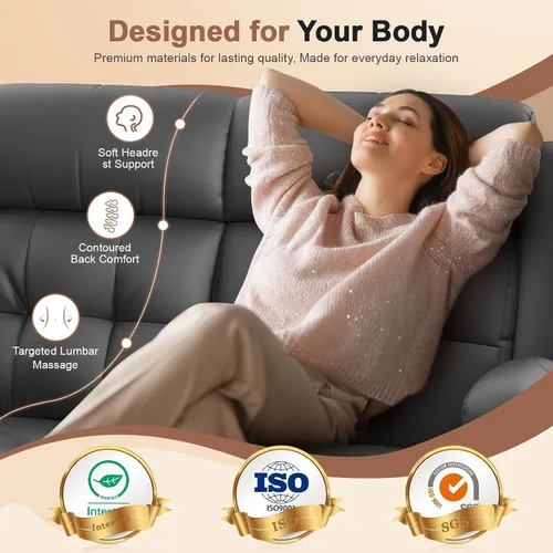 Vista 102 de Sofá de Dos Plazas Reclinable, Sofá Reclinable de Masaje con Gran Capacidad de Peso, Silla de Dos Plazas para RV en Liquidación con Consola, USB