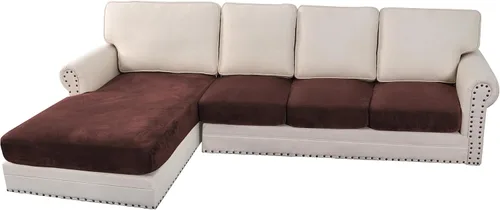 Vista 55 de H.VERSAILTEX Funda de cojín elástica de terciopelo para sofá, funda de cojín de felpa para cojines de silla, protector de muebles, cojín de asiento