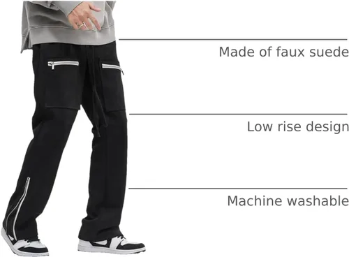 Vista 41 de Pantalones deportivos de gamuza sintética para mujer, pantalones de baile acampanados para hombre