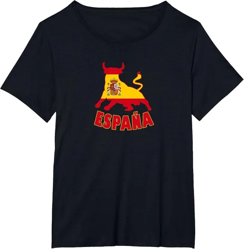 Vista 97 de Spain Espana with Bull and National Flag/Present T-Shirt Asphalt Grey