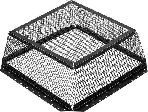 Vista 8 de Pasimy 1 protector de ventilación universal de acero inoxidable negro de 7 pulgadas de largo x 7 pulgadas de ancho x 5 pulgadas de alto, cubierta