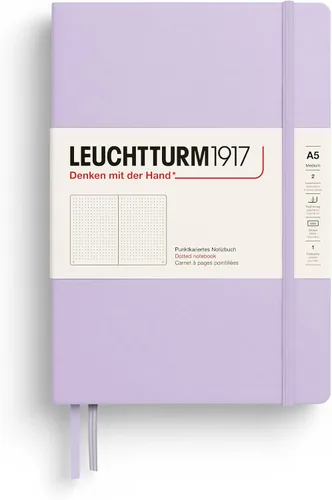Vista 29 de LEUCHTTURM1917 - Cuaderno de tapa dura mediano A5 con 251 páginas numeradas para escritura y diario (negro, liso)