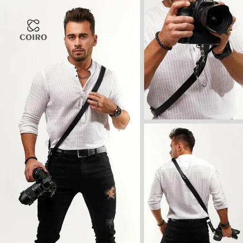 Vista 7 de C Coiro Leather Camera Strap Crossbody for DSLR, Mirrorless – Secure Dual Mount, Quick Release for Professional Photography