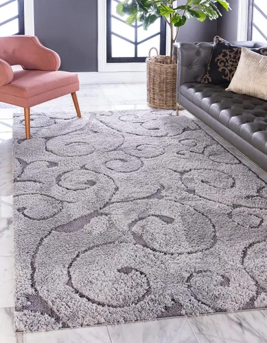 Vista 26 de Rugs.com - Alfombra de la colección Botanical Shag, alfombra de pelo de 4 x 6 pies color beige perfecta para salas de estar, comedores grandes