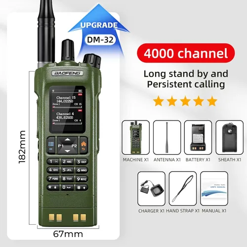 Vista 7 de BAOFENG DM32 DM-32UV DMR Radio Walkie Talkies de largo alcance Radio digital bidireccional Radio jamón de alta potencia de 10 W