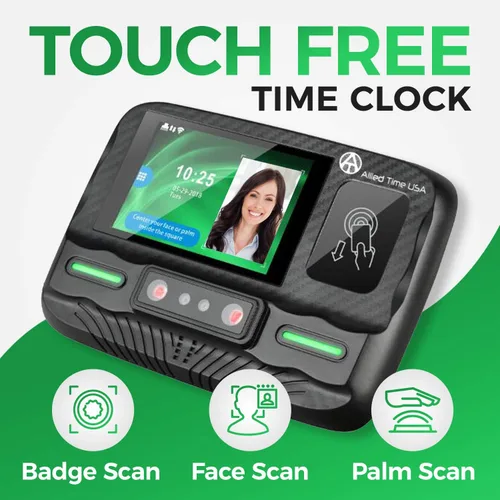 Vista 2 de Badge + Face + Palm Scan Time Reloj con informes en línea (modelo #CB4100)