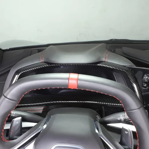 Vista 3 de Daeiclru Marco de cubierta de ABS para panel de salpicadero de automóvil compatible con Chevrolet Corvette C8 2020-2023, accesorios de ajuste