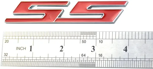 Vista 5 de Aimoll 1 placa de repuesto 3D para rejilla SS Emblema para Camaro Chevrolet serie GM frontal (rojo cromado)