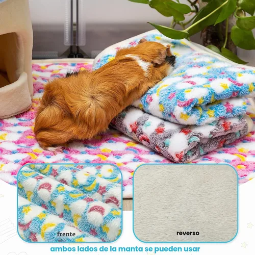 Vista 4 de CUSOZWO - Tapete de ropa de cama de conejillo de indias, paquete de 3 forros impermeables para jaulas pequeñas para mascotas
