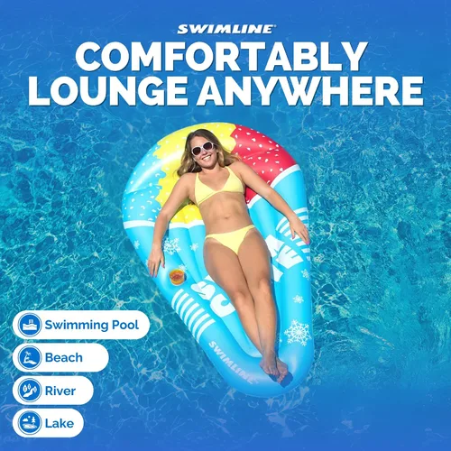 Vista 7 de Swimline - Colchón inflable para piscina con forma de cono de nieve